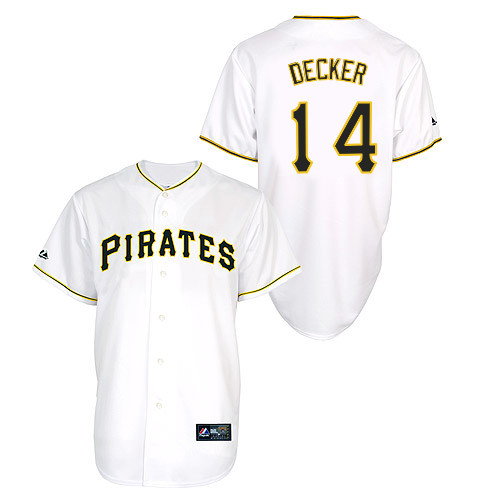 Jaff Decker #14 Youth Baseball Jersey-Pittsburgh Pirates Authentic Home White Cool Base MLB Jersey